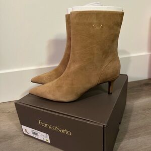 Franco Sarto Tan Heeled Boots with Stiletto Heel